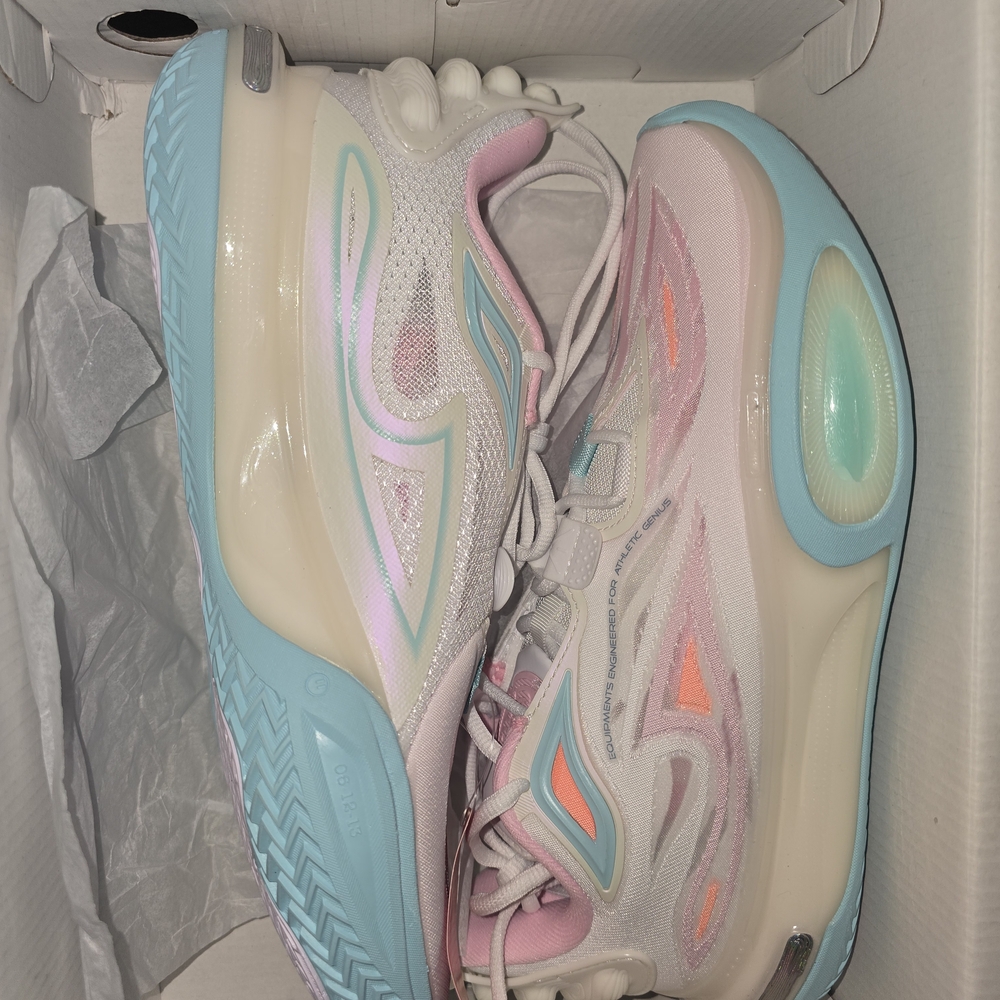 Men's Athletic Shoes in Pastel Pink and Blue